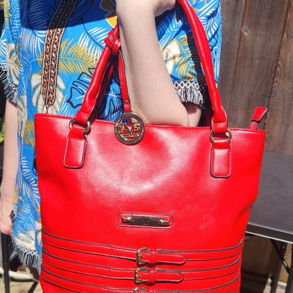 Red Versace 19V69 Italia Faux Leather Purse - Picture 4 of 16